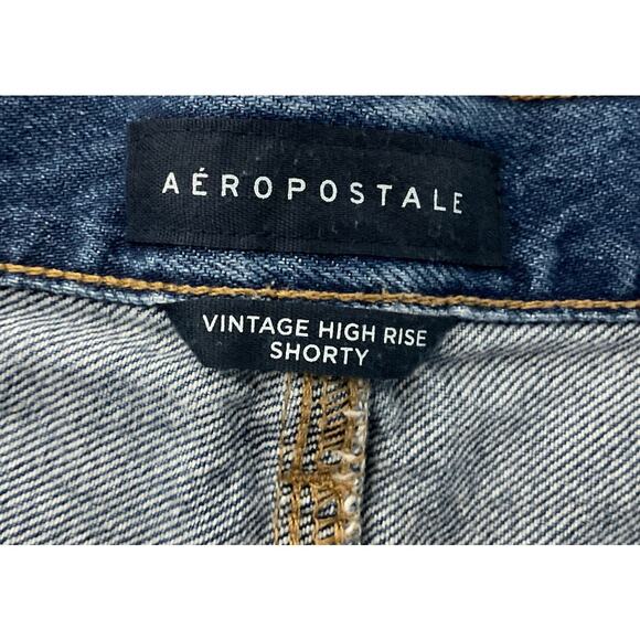 Aeropostale Vintage High Rise Shorty Distressed Denim Jean Shorts Size 6 Reg - Picture 8 of 13